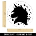 thumbnail image 2 of Unicorn Head and Stars Self-Inking Rubber Stamp Ink Stamper - Purple Ink - Medium 1 Inch, 2 of 7