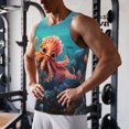 thumbnail image 5 of Fotbe Underwater Plant Octopus Pattern Men's Quick Dry Workout Tank Top Gym Muscle Tee Fitness Bodybuilding Sleeveless T Shirt Breathable Workout Shirt-XX-Large, 5 of 9