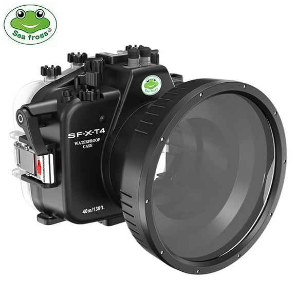 Seafrogs [40M/130FT] Underwater Camera Housing Waterproof Scuba Case for Fujifilm X-T4 Fuji xt4 w/Short Flat Port