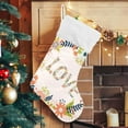 thumbnail image 7 of SKYSONIC Spring Floral Love Print Christmas Stockings Personalized Large Christmas Stocking Cute Snowflake Stockings 18 Inch Xmas Stocking for Xmas Decorations Xmas Gifts, 7 of 7
