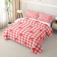 thumbnail image 3 of Erosebridal Simple Gingham Bow Quilt Full for Adults, Red Classic Plaid Ribbon Full Bedspread Sets, 3-Piece, 3 of 7