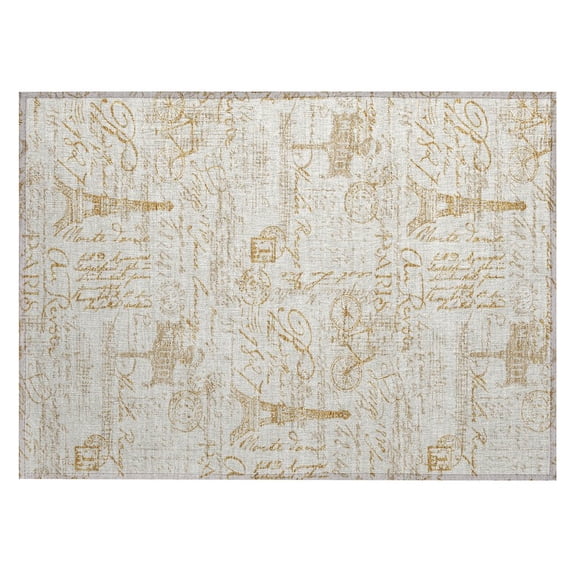 Dalyn Rugs Machine Washable Indoor/Outdoor Chantille ACN2209 Gold 1'8" x 2'6" Rug