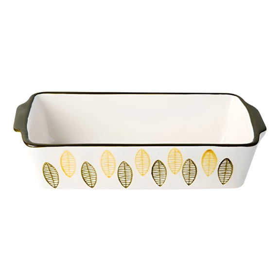 ACDANC Lovely Hand-Painted Flower Ceramic Baking Dish with Handles,Lasagna Pan,Baking Dishes Casserole Dish,Baking Pan for Cooking,Cake Dinner,Kitchen Tableware