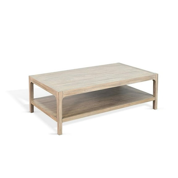 Pemberly Row Natural Finish Contemporary Solid Wood Coffee Table