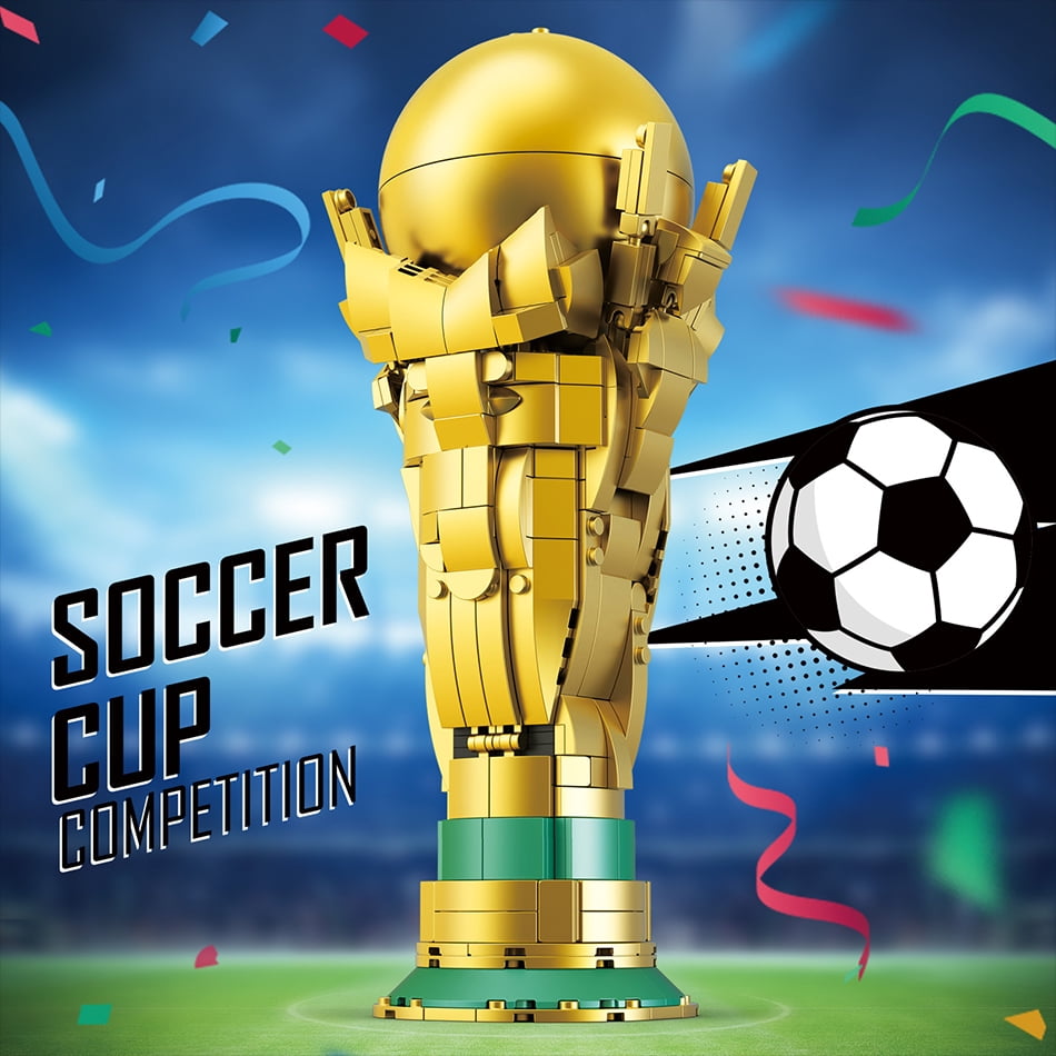 Honchoes Soccer Cup Building Blocks Set Compatible with Lego Championship Trophy Model Kit for Adults Boys 446 Pcs