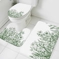 thumbnail image 3 of Wildflower Leaf Bath Mat 3 Piece Bathroom Rug Set, Green Floral Botanical White Watercolor Non Slip Bath Rug Contour Mat and Toilet Lid Cover, Absorbent Shower Mats Soft Bath Rugs and Mats Sets, 3 of 8