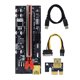 thumbnail image 2 of Moyic Placa Exender PCI-E 1x a 6x, módulo de tarjeta USB 3,0 de 6 pines, adaptador de placa base de PC de escritorio con indicador LED, minero Electrónica miscelánea  Ranura roja + cable negro, 2 of 8