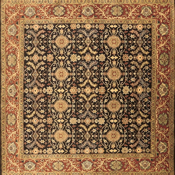 Ahgly Company Indoor Square Oriental Brown Traditional Area Rugs, 6' Square