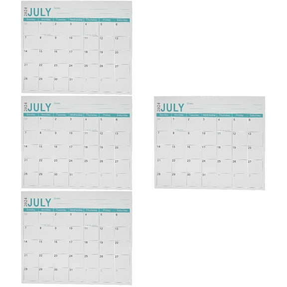 MLINS 4pcs Magnetic Paper Calendar Fridge Paper Calendar Removable English Calendar Refrigerator Paper Calendar