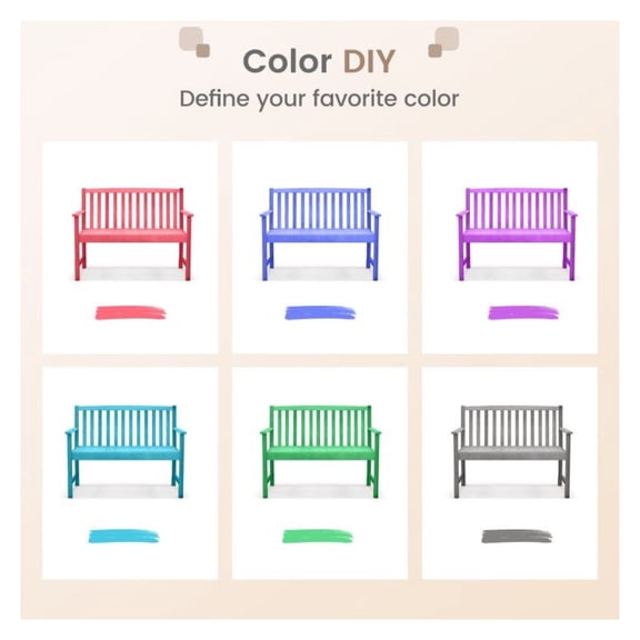 Eucalyptus Wood Patio Bench - 2 Seat Outdoor Loveseat with Armrests & Backrest - Garden Furniture for Backyard, Deck, Porch