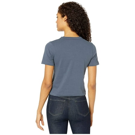 Alternative Heavyweight Recycled Cotton Cropped Pocket Tee Ombre Blue