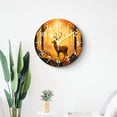 thumbnail image 4 of 16 Inch Wall Clock Battery Operated Silent Clock Decorative for Office, Kitchen, Outdoor, Living Room，Deer Silhouette Autumn Woods Design, 4 of 4