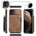 thumbnail image 5 of Case for iPhone SE 2022 5G/iPhone 7/iPhone 8/iPhone SE 2020, Vintage PU Leather Case RFID Blocking Zipper Wallet Cover Card Slots Magnetic Kickstand Shockproof case for iPhone SE3/SE2 - Brown, 5 of 16