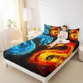 thumbnail image 4 of Feelyou Blue Orange Dragon Bed Sheets, Cartoon Magic Animal King Sheets, 4pcs, 4 of 7