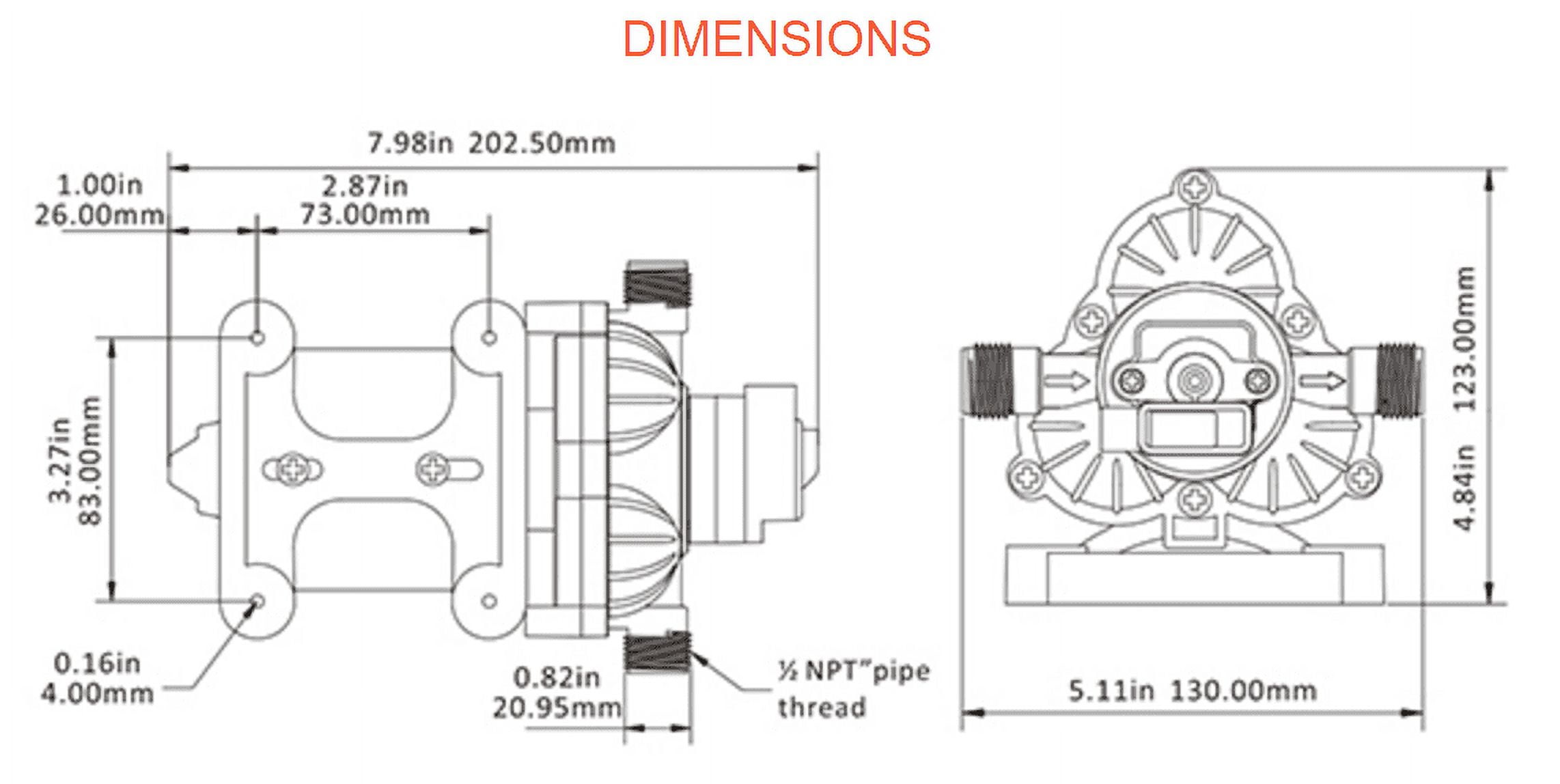Seaflo, 1.2A, 115V, 33 Series Industrial Pressure with Power Plug Water Transfer Pump, 3.3 GPM