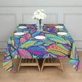 thumbnail image 3 of Blue Pioneer Flower and Leaf Pattern Square Tablecloth,Waterproof Square Table Cover,Wipeable Spillproof Washable Table Cover for Home Kitchen Party Decor 52"x52"(132x132cm), 3 of 6