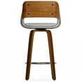thumbnail image 6 of Simpli Home Carly Contemporary Swivel Bar Stool (Set of 2) in Grey Polyester linen fabric, 6 of 14