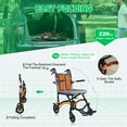 thumbnail image 6 of Ultra Lightweight Wheelchairs for Adults 19lbs - Foldable Transport Chair with Safety Belt, Storage Bag & 270° Flip Armrests, 220lbs Capacity, 16" Seat for Travel, Camping, Airplane (Orange), 6 of 9