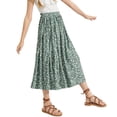 thumbnail image 2 of WAVSUF Girls Floral Maxi Skirt Trendy Flowy Lightweight Comfort Breathable Casual Summer Vacation Skirt Army Green Size 9-10, 2 of 6