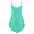 thumbnail image 2 of Tamaño más apliques de dos botones Tone Tank Top Rosegal Tankinis, 2 of 4