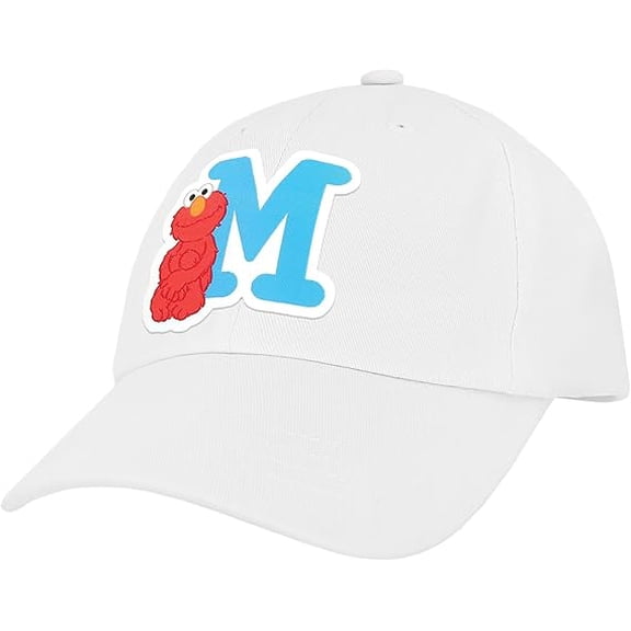 Sesame Street Elmo & Abby Kids Toddler Cap with Initial, Toddler Boys Hat, Youth Girl Baseball Cap, Cute Toddler Baseball Cap