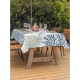 thumbnail image 3 of Outdoor Table Cloth with Umbrella Hole and Zipper, Blue Teal Coastal Waterproof Rectangle Tablecloth 54"x80", Summer Beach Coral Shell Starfish Washable Table Cover for Outside Party Patio Picnic, 3 of 8