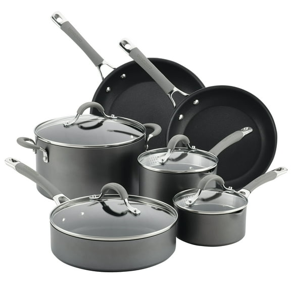 Circulon Elementum Hard-Anodized Nonstick Cookware Set, 10-Piece, Gray