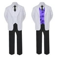 thumbnail image 2 of 6pc Boy Formal Necktie Black White Suit Set Satin Color Vest Baby Sm-20 Teen, 2 of 3