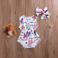 thumbnail image 4 of Douhoow Newborn Baby Girl Bodysuits Cartoon Romper Summer Tassel Sleeveless Jumpsuit, 4 of 8