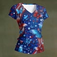 thumbnail image 5 of Iaqnaocc 4th Of July Summer Tops for Women Patriotic Short Sleeve V Neck 250 Anniversary Usa Flag Usa Flag 250th Anniversary Flag T-Shirt Independence Day Festival Tee Tops Pink XXL, 5 of 5
