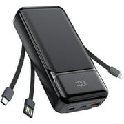 10000mAh Power Bank for Galaxy S23 FE - 22.5W PD Fast Charge Backup Battery Portable Charger Built-in Cable LED Display 1-Port USB Compatible With Samsung Galaxy S23 FE
