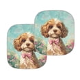 thumbnail image 3 of Kuiaobaty 2 Pieces Car Windshield Sun Shade Teddy Dog Flower Shrubs Pattern Foldable Blocks UV Ray Visor Protector Sunshade Automotive Accessories for Cars Sedans Trucks SUVs, 3 of 6