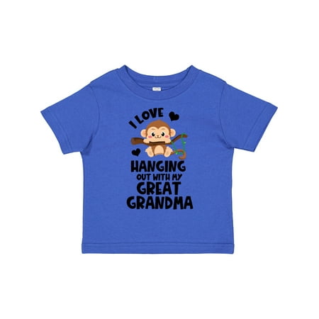 

Inktastic Monkey I Love Hanging out with My Great Grandma Gift Toddler Boy or Toddler Girl T-Shirt