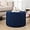Navy Blue, variant on Fluffy Round Ottoman Pouf with All-in-One Foam Filling 20" x 14" Furry Ottoman Foot Rest Foot Stool for Living Room or Bedroom (Navy Blue)
