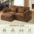 thumbnail image 6 of PPorfamilia Sectional Sleeper Sofa with Ottoman, Chenille Modular Deep Seat Sofa Couch, Comfy Upholstered Furniture for Living Room, Apartment, Studio, Office, Brown, 6 of 7