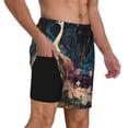 thumbnail image 2 of Fotbe Abstract Peacock Painting Traje de Baño para Hombre – Shorts de Natación de Secado Rápido con Forro y Bolsillos-Small, 2 of 6