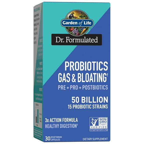 Garden of Life Dr Formulated Once Daily 3-in-1 Complete Prebiotics, Postbiotics & Probiotics for Women and Men - PRE   PRO   POSTBIOTIC Supplement for Gas & Bloating - 50 Billion CFU, 30 Day Supply