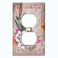 thumbnail image 2 of Metal Light Switch Plate Cover Floral Nature Postcard Newspaper Damask Purple FLW096, 2 of 13