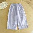 thumbnail image 2 of Landzoo Kids Girls Pants Solid Color Elastic Waist Summer Quick Dry Pants Size 4-5 Years Purple, 2 of 3