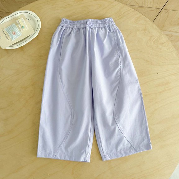 Girls Summer Casual Pants Straight Leg Lightweight Toddler Baby Carrot Style Trousers