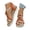 Orange, variant on Women‘s Bohemian Beaded Wedge Sandals with Ankle Strap Comfortable Beach Shoes Summer Casual