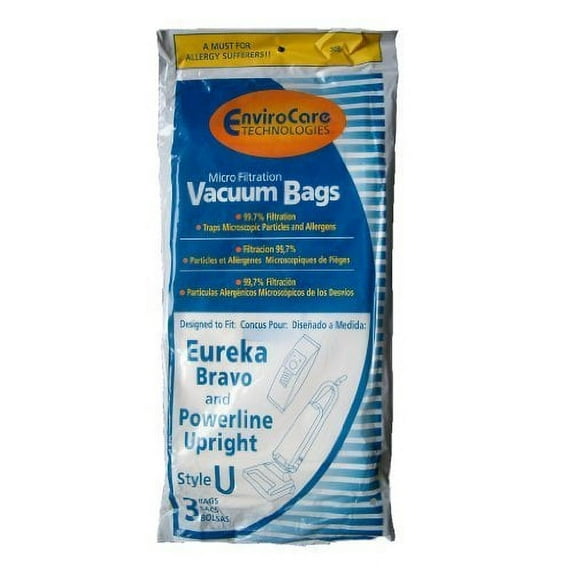 Compatible with Eureka U Bravo Vacuum Bags, Bravo II, Direct Air, World Vac, White Westinghouse