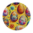 thumbnail image 2 of PIKWEEK  Fitted Round Tablecloth with Elastic Edge Wipe Clean Colorful Easter Eggs Table Cloth for Outdoor/Indoor Use, 2 of 7