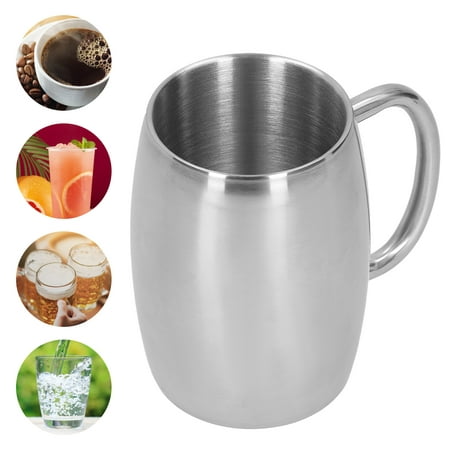 

Loewten 400ml Stainless Steel Beer Mug With Handle Coffee Mugs Milk Tea Cup Gift Drinkware For Office Wine Cup Wine Mug