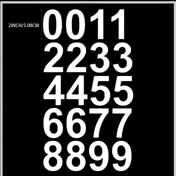 CCOCC Stickers Sheet of 2 inch (White) Numbers Custom Street Address Mailbox Decal Stickers