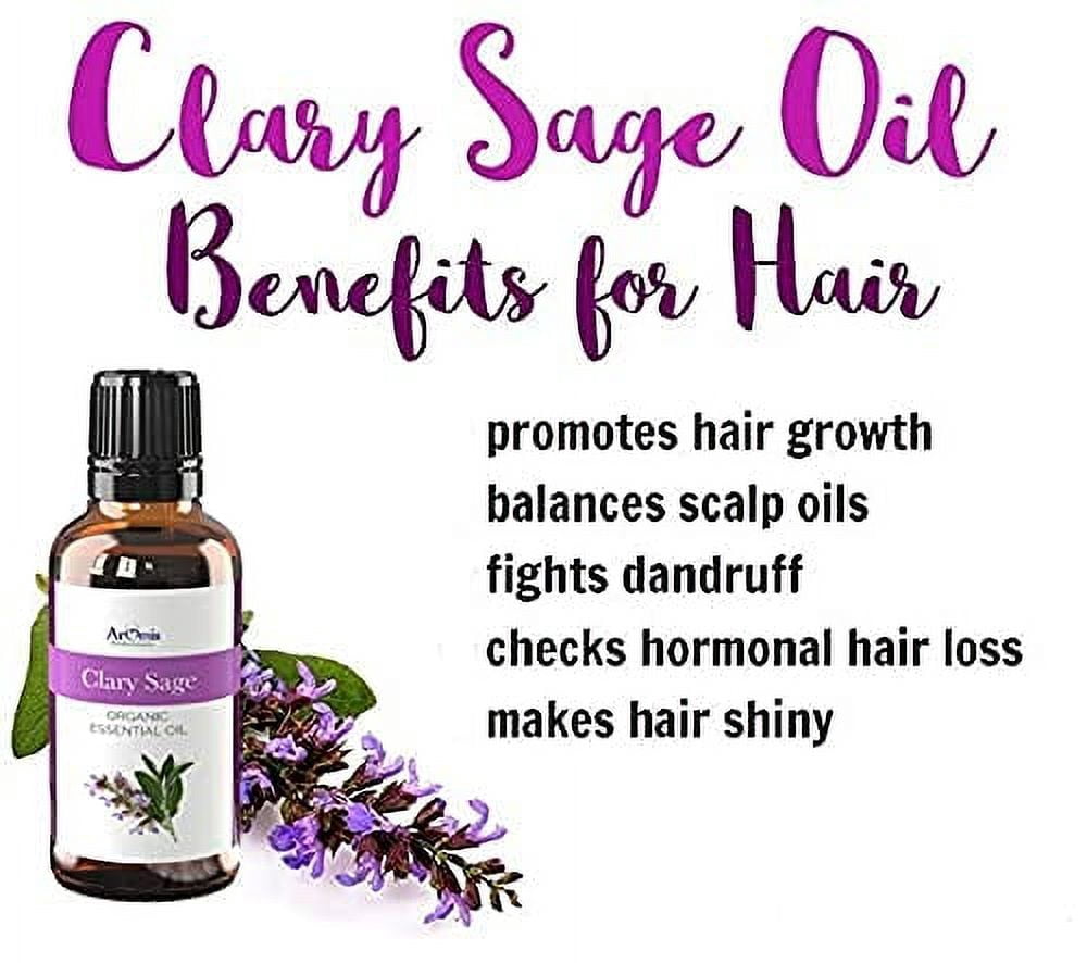 ArOmis Clary Sage Essential Oil - USDA Certified Organic - 100% Pure Therapeutic Grade - 30ml (1 fl oz), Undiluted, Premium, Oils Perfect for Aromatherapy Diffuser