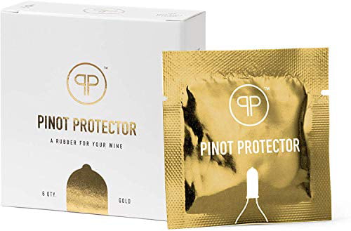 6 Count Raunchy Packaging Big Betty Pinot Protector Wine Bottle Stopper Gold Shaped Like Condom