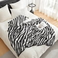 thumbnail image 3 of Snuggle Sac Zebra Animal Print Throw Blanket Knitted Blanket Cozy Soft Blankets for Couch, 3 of 4
