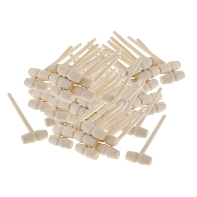 Rongfmy 80Pcs Mini Wooden Mallets Leather Crafts Carving Stamping Hammer Hand Tools DIY