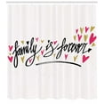 thumbnail image 3 of Ambesonne Inspirational Shower Curtain, Family is Forever, 69"Wx84"L, Pale Coffee Hot Pink, 3 of 3